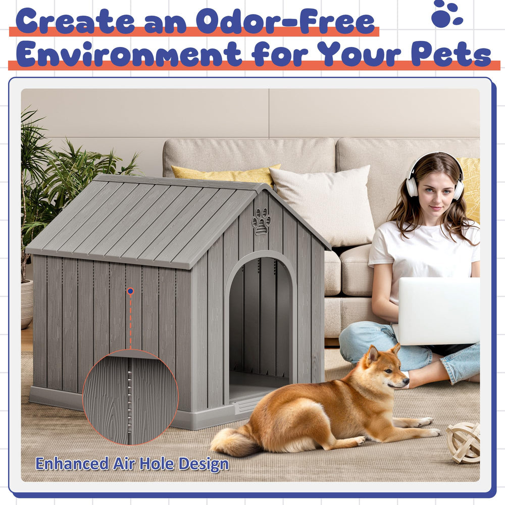 Bifanuo dog house hidden vents promote fresh air circulation.