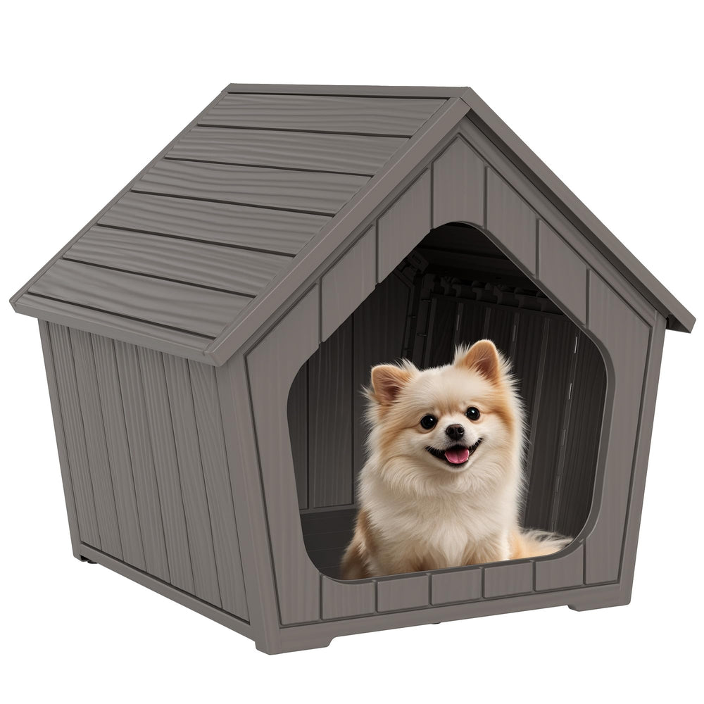Bifanuo dog house exterior in a modern grey finish for living room harmony.