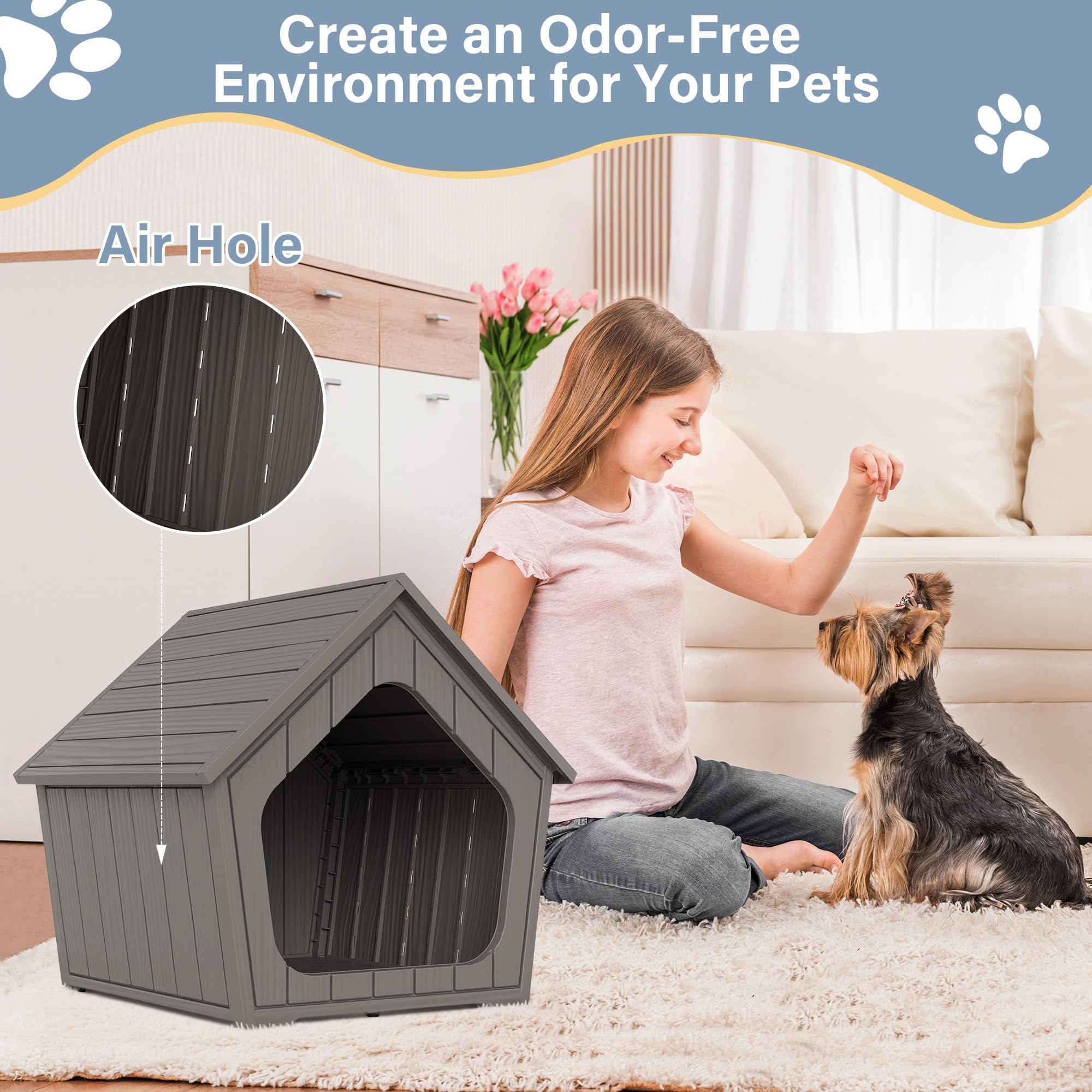 Sturdy plastic construction ensures durability for daily indoor and outdoor use.