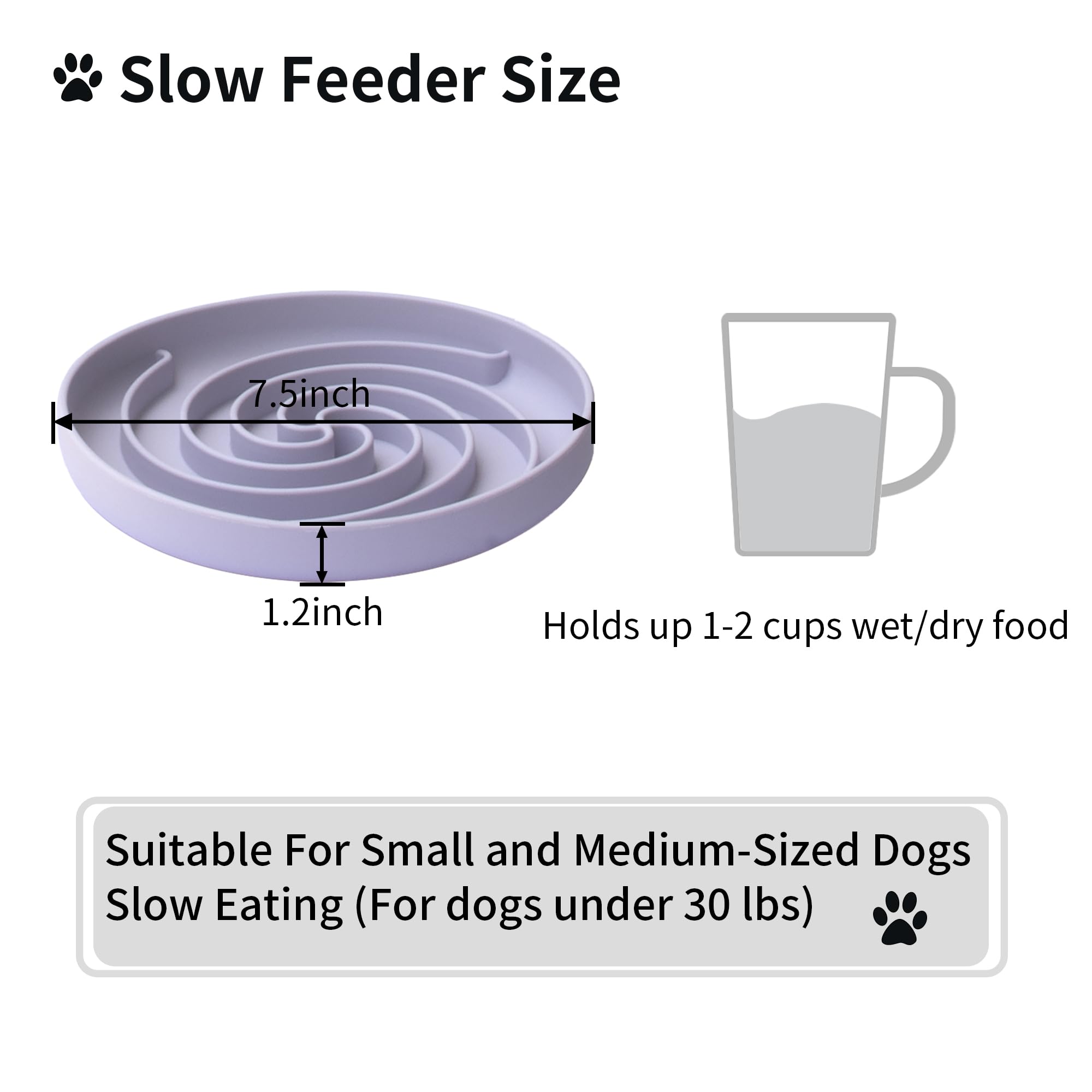 Bifeaw 7.5-inch slow feeder supports portion control during mealtime.