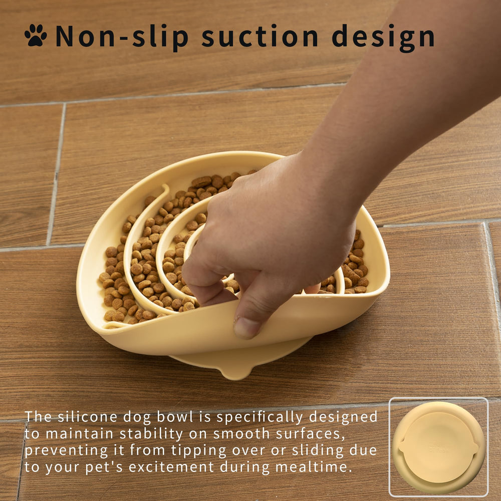 Bifeaw silicone dog bowl with non-slip base keeps mealtime steady