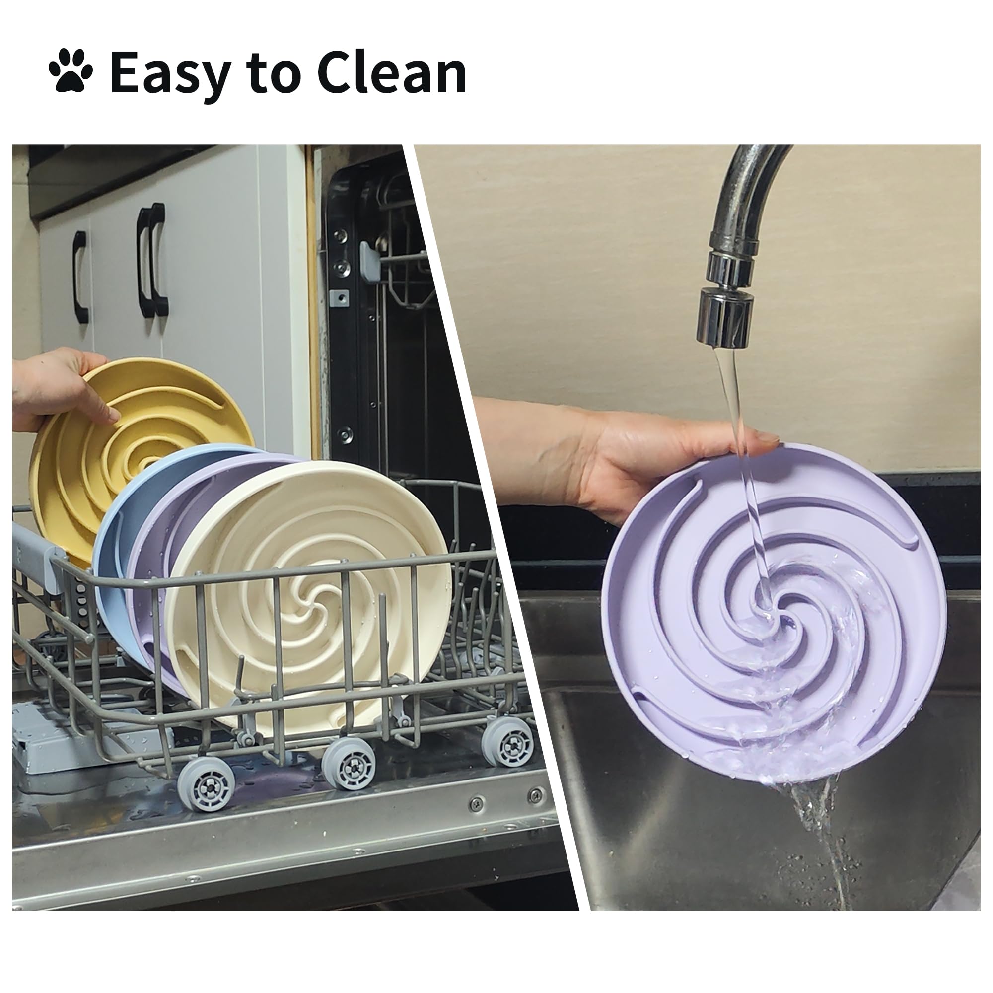 Bifeaw white and purple silicone bowl blends style with practicality.