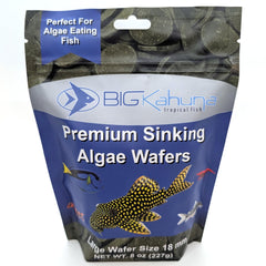 Big Kahuna Tropical Fish 18mm algae wafer close-up supports plecos with balanced nutrition.