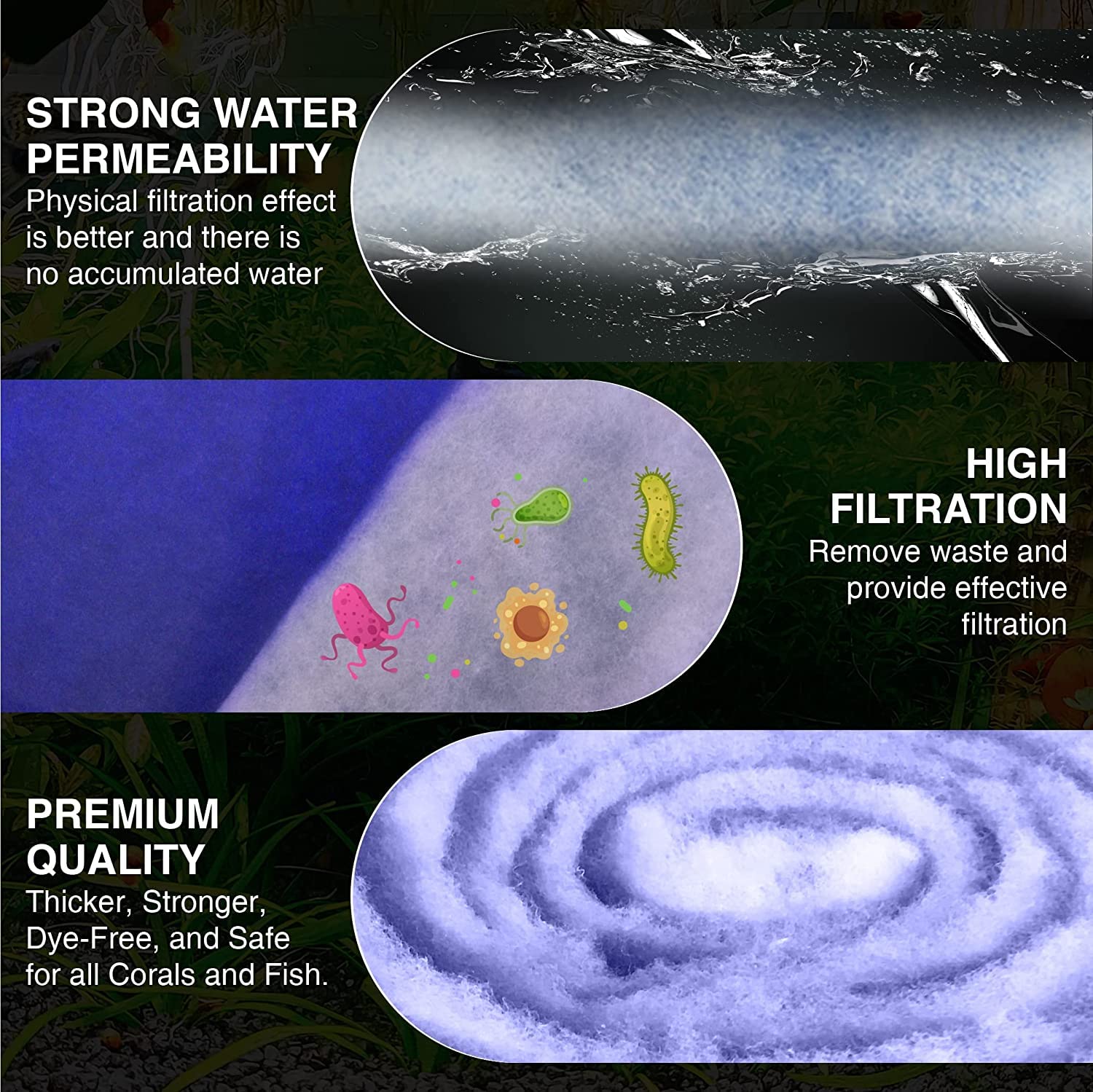 Big Kahuna filtration media suitable for freshwater and saltwater tanks.