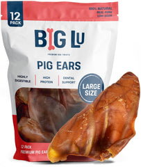 Big Lu pig ears close-up, natural single-ingredient chew for dental care