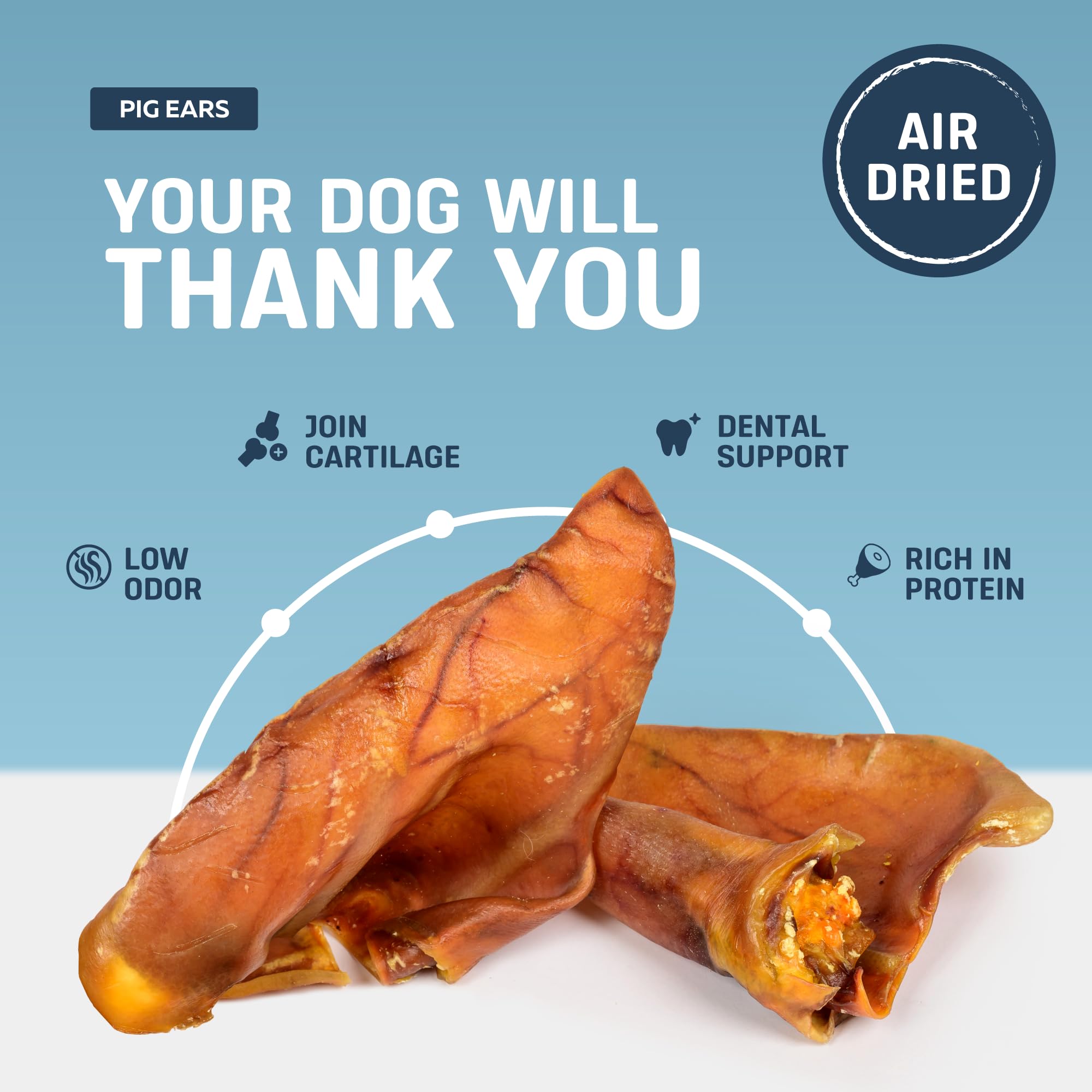 Big Lu pig ears close-up highlight single-ingredient formula