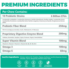 BIGHERO Probiotics for Dogs chicken-flavored chews attract picky pets and simplify dosing