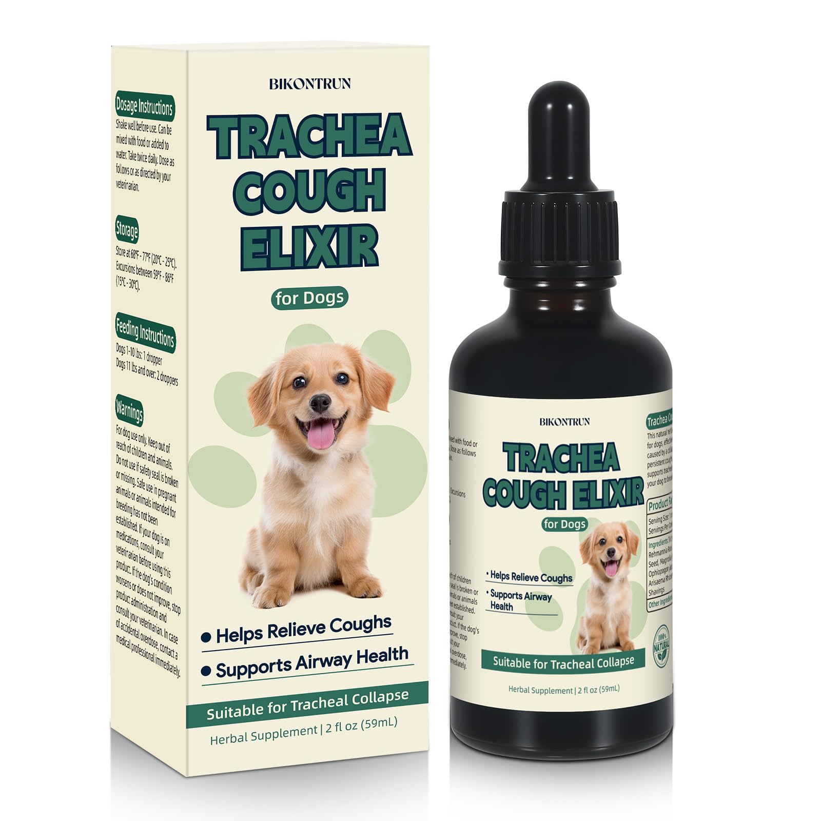 BiKontrun daily airway care for dogs during play and rest