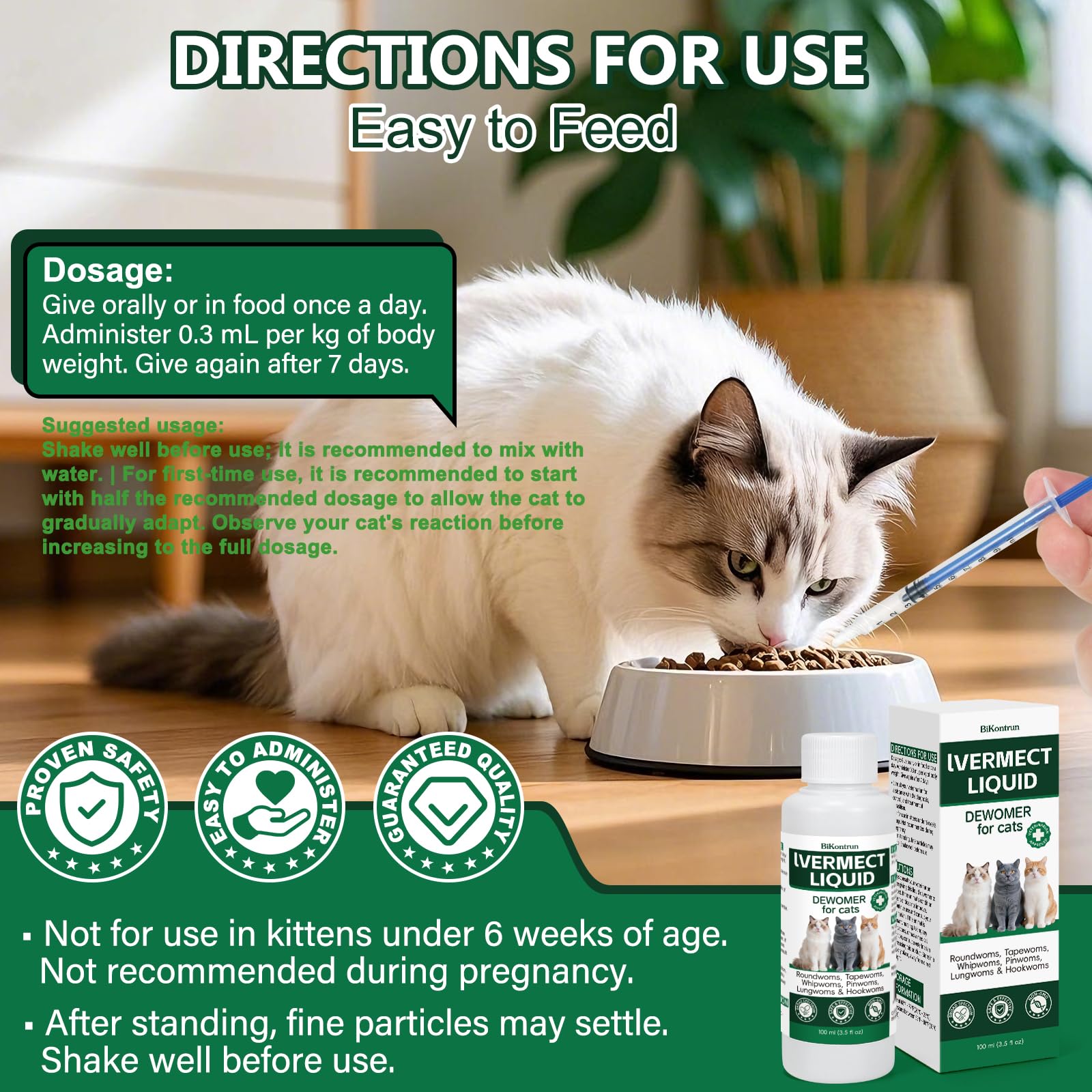 BiKontrun dewormer for cats care scene implies routine wellness