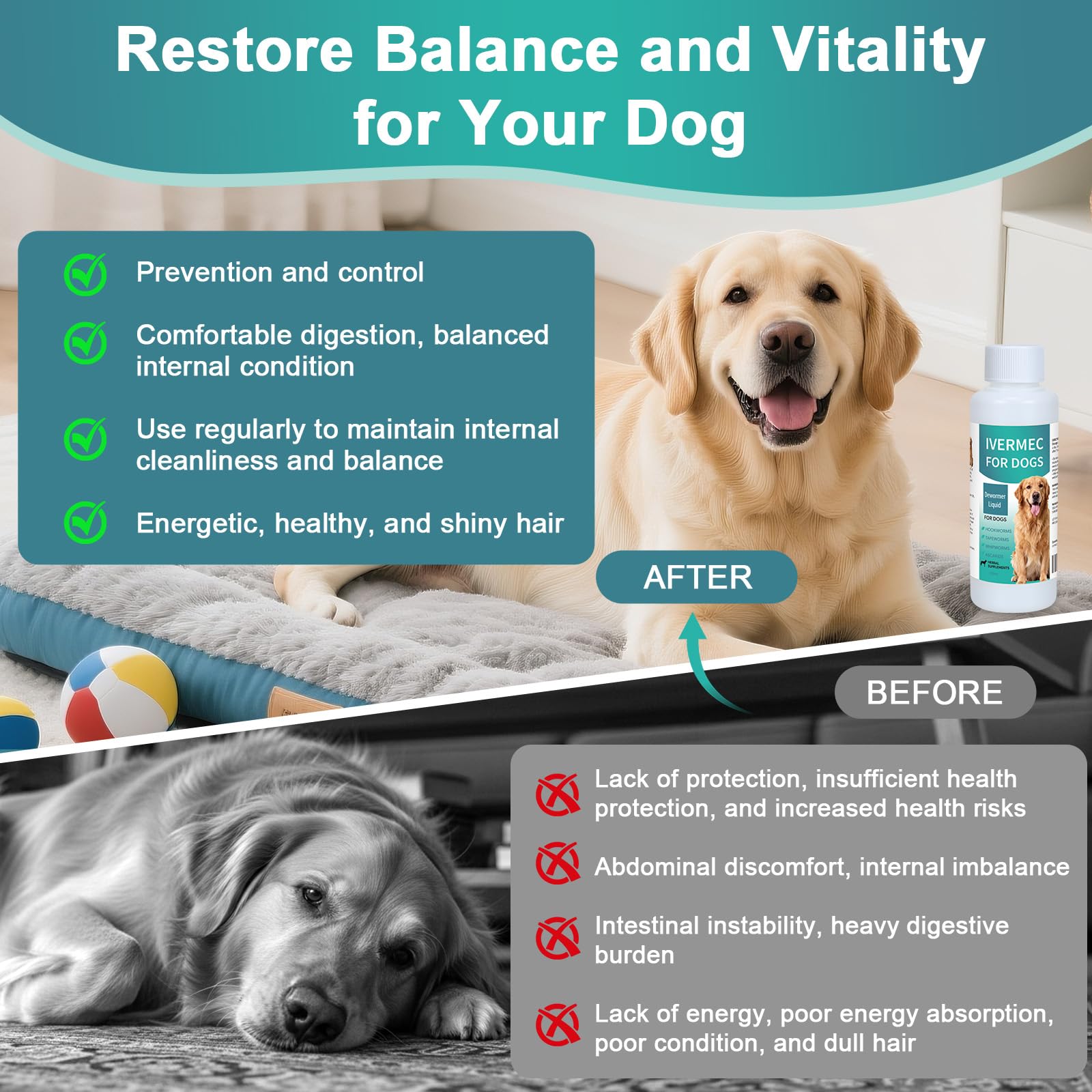 BiKontrun dewormer for dogs packaging shown for home use