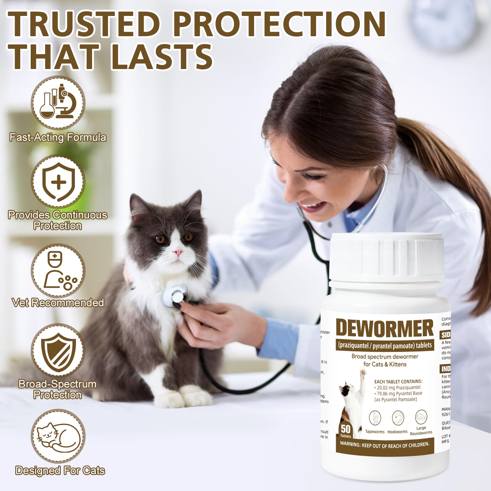 BiKontrun cat dewormer being dosed by mouth