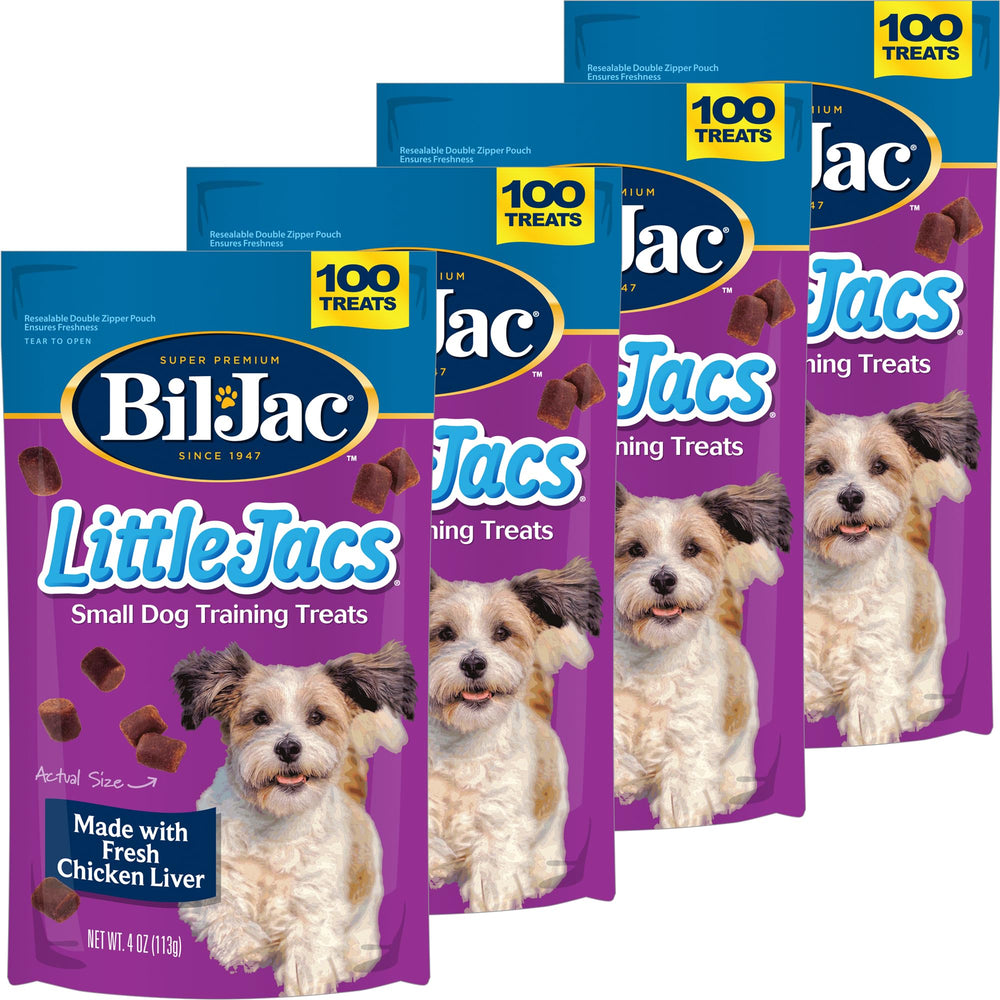 Bil-Jac Little Jacs chicken liver treats packfront ideal training reward.