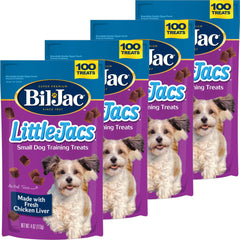 Bil-Jac Little Jacs chicken liver treats packfront ideal training reward.