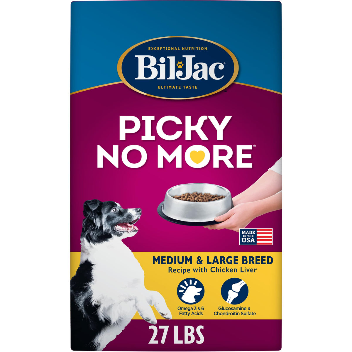 Bil-Jac Picky No More kibble in a bowl may entice picky eaters