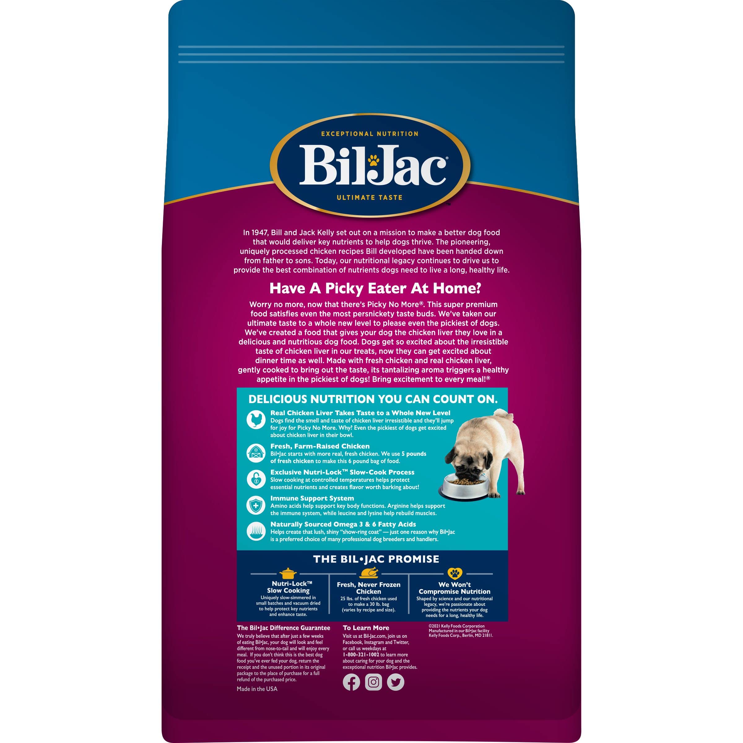 Bil-Jac Picky No More real-chicken-liver chunks boost natural flavor for dogs.