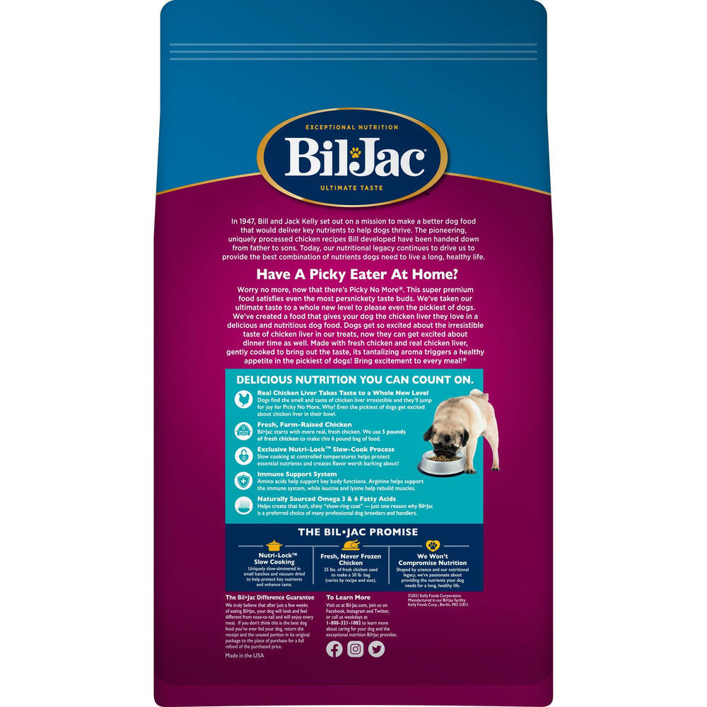 Bil-Jac Picky No More real-chicken-liver chunks boost natural flavor for dogs.