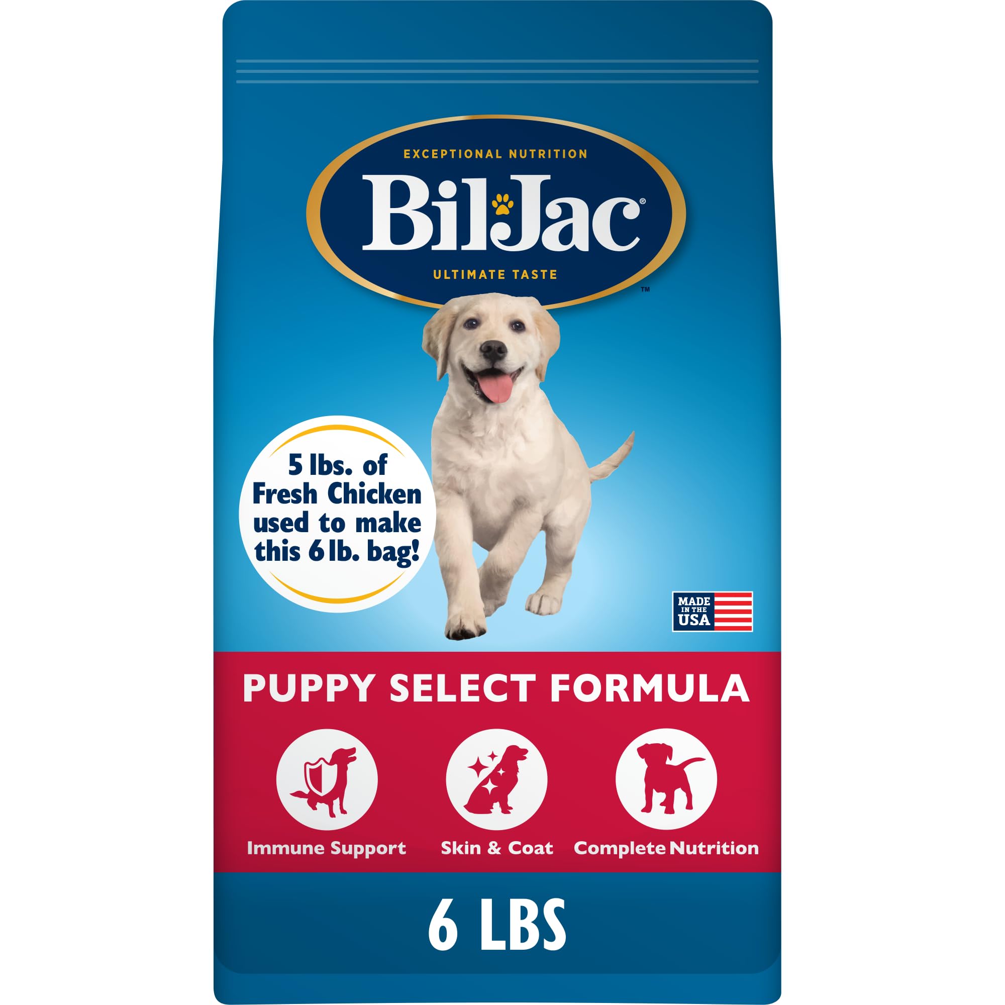 Bil-Jac Puppy Select bag highlights fresh chicken formula for growing puppies