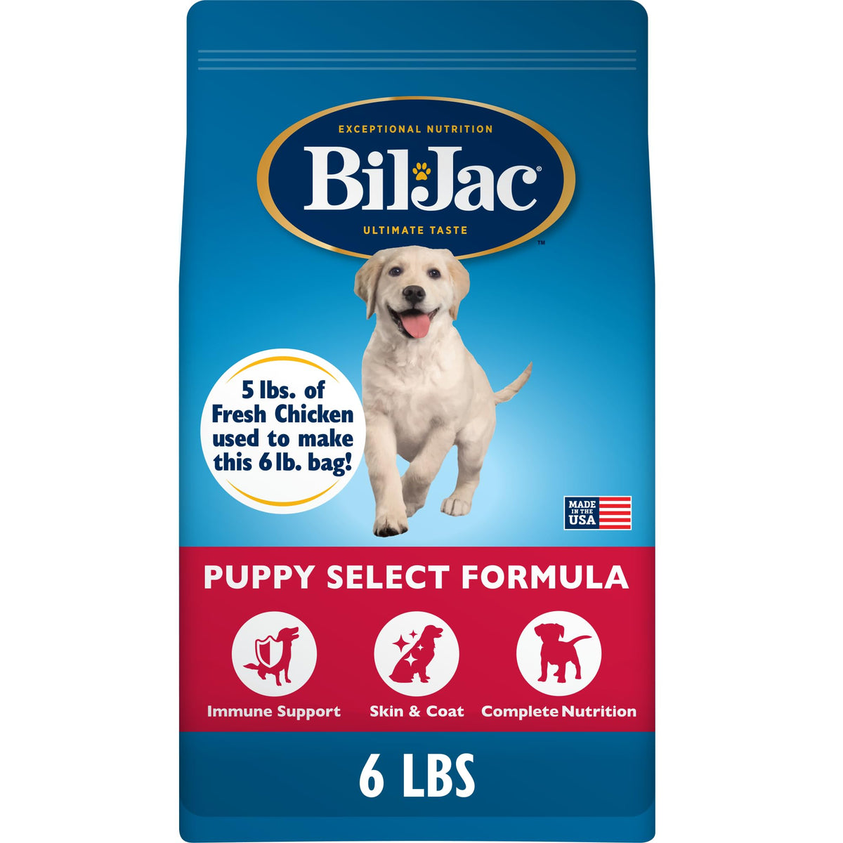 Bil-Jac Puppy Select bag highlights fresh chicken formula for growing puppies