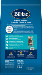 Close-up of Bil-Jac chicken kibble highlighting fresh first ingredient