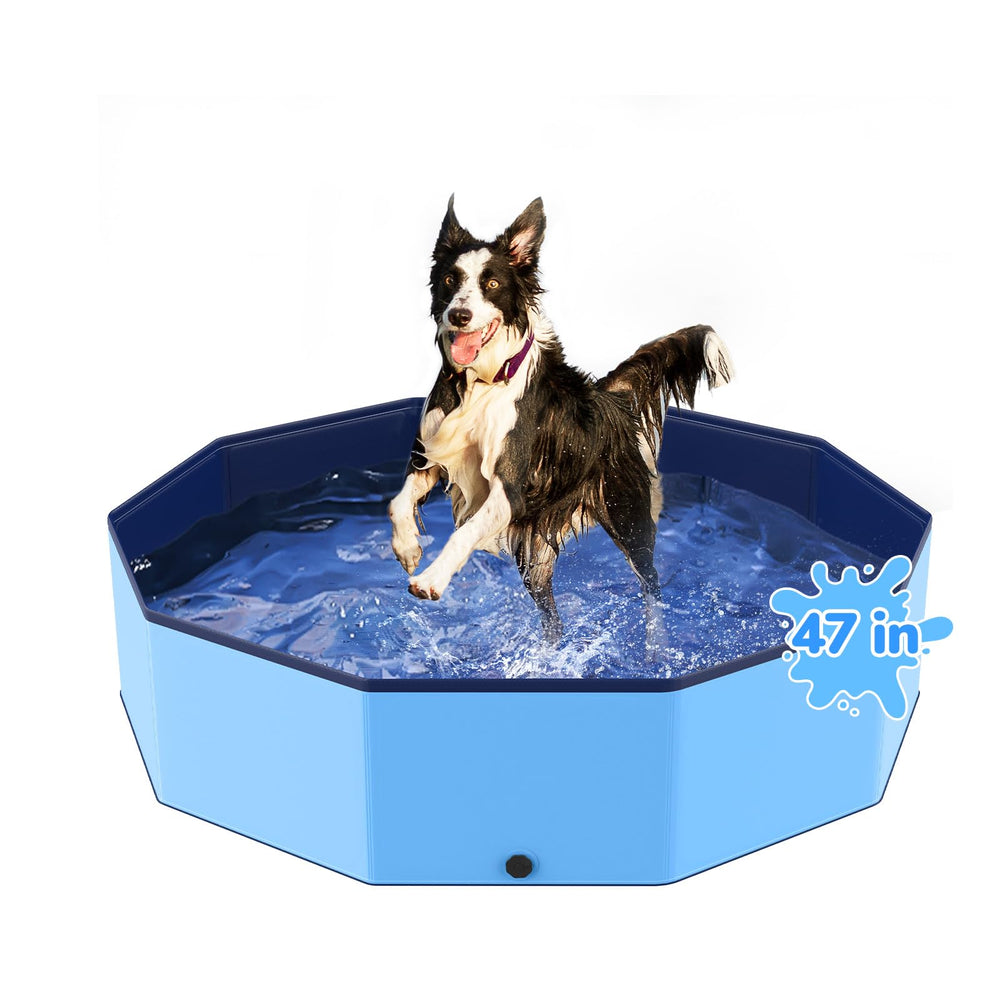 Bilibara 47-inch foldable dog pool setup for outdoor cooling