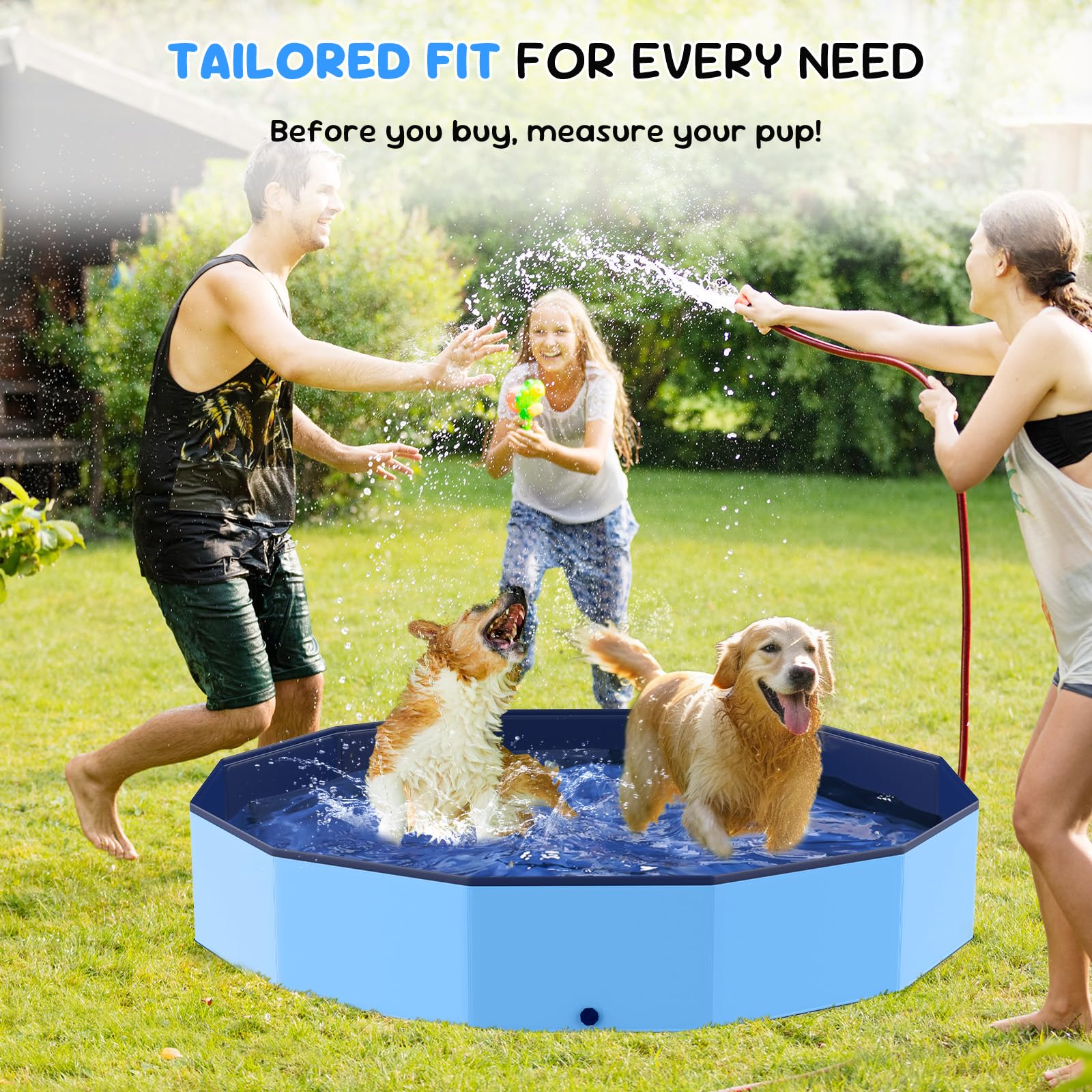 Bilibara backyard setup with water slide for a family-friendly pool area