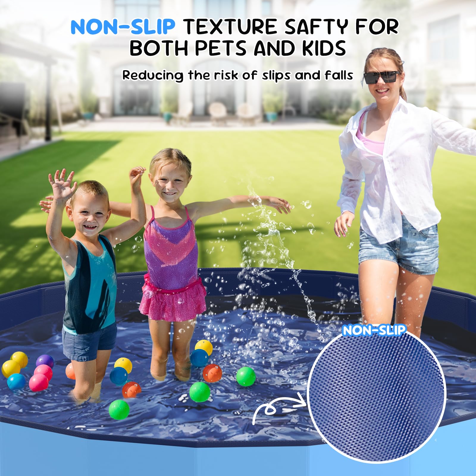 Bilibara durable PVC and 5 mm board dog pool for long-lasting use