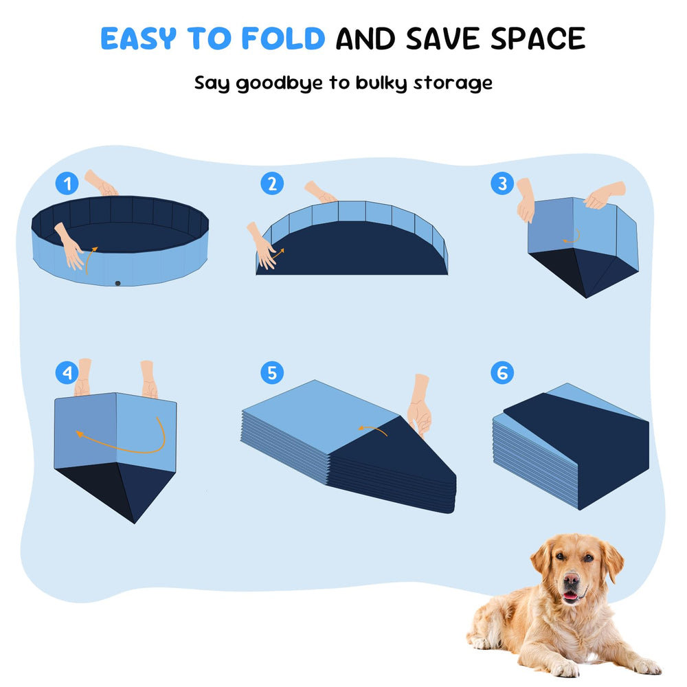 Bilibara foldable pool stored compactly for travel and storage
