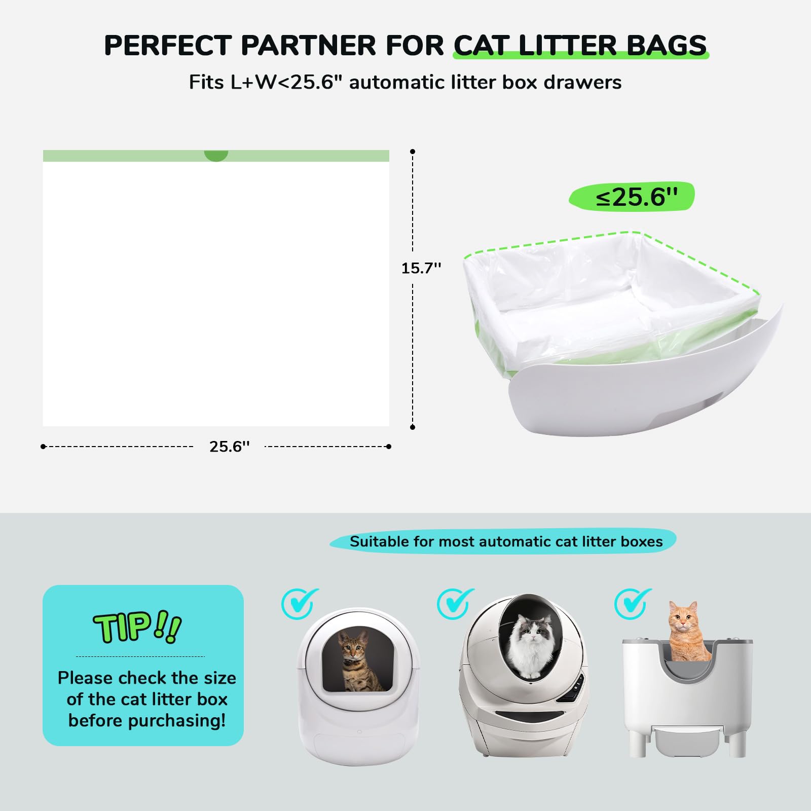 Bilibara self-cleaning liner compatible with most automatic litter boxes.