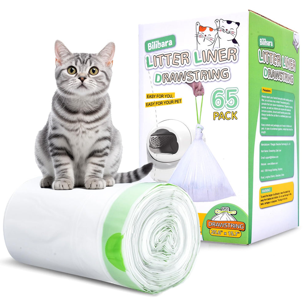 Bilibara litter bag with drawstring closure keeps litter contained and hands clean.