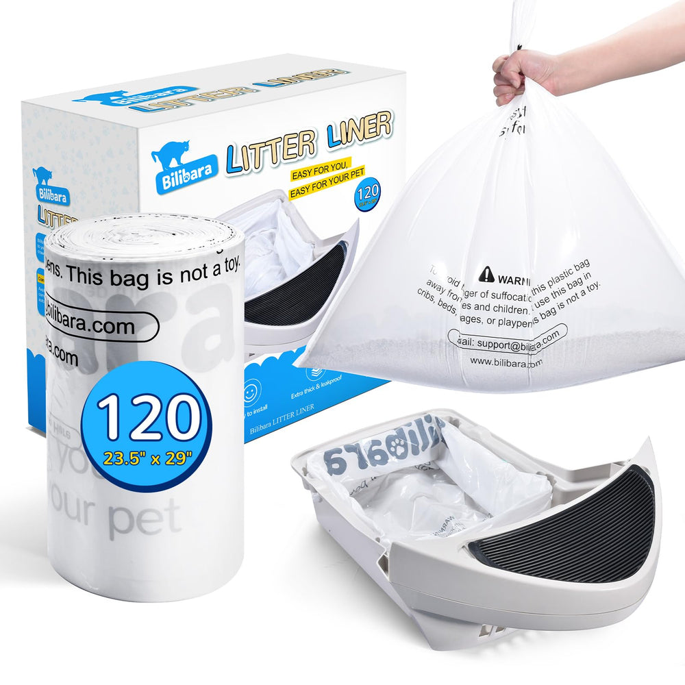 Bilibara litter box liner bag for robots 3 and 4, 120-pack for self-cleaning drawers.