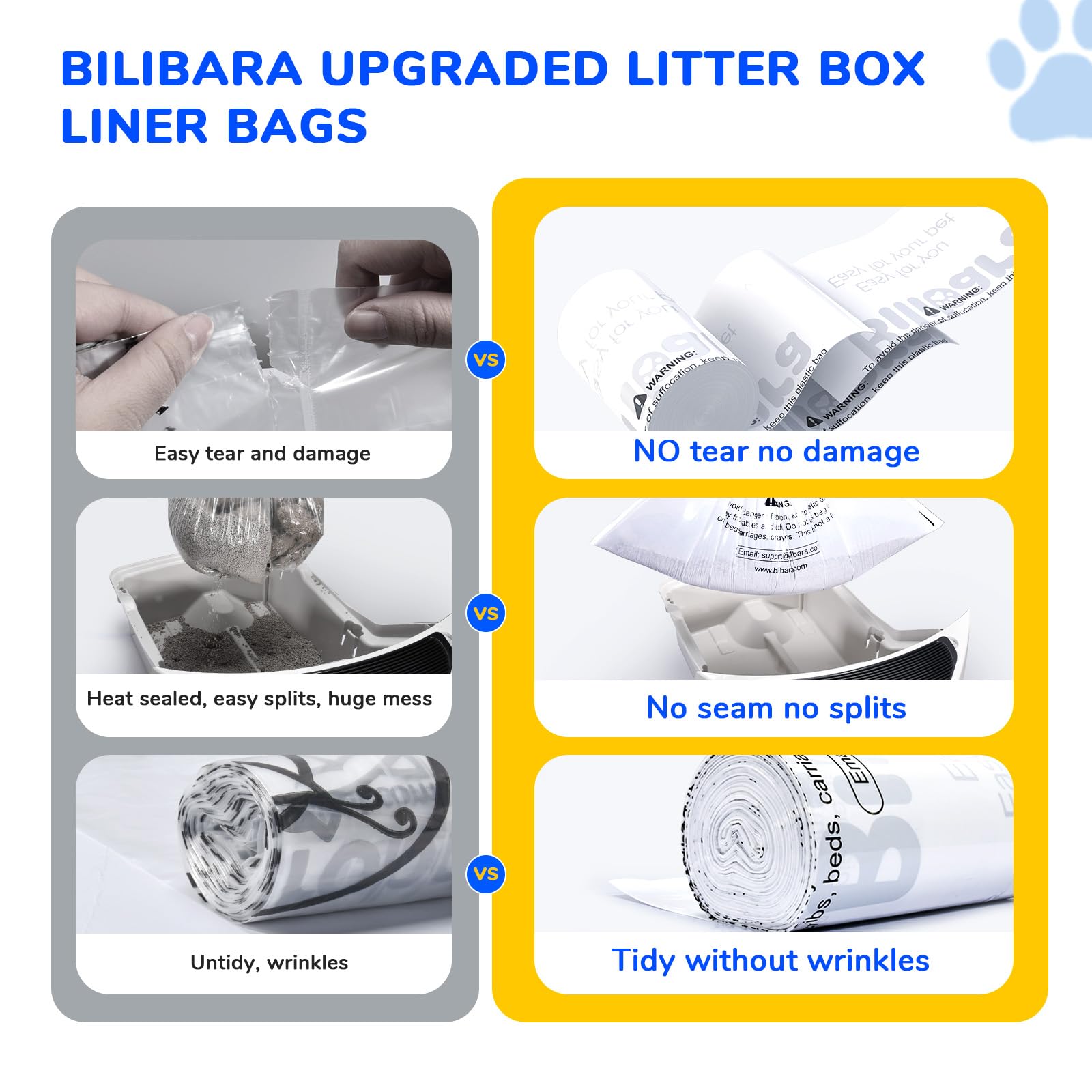 Bilibara-opaque-waste-bags conceal contents for discreet disposal.