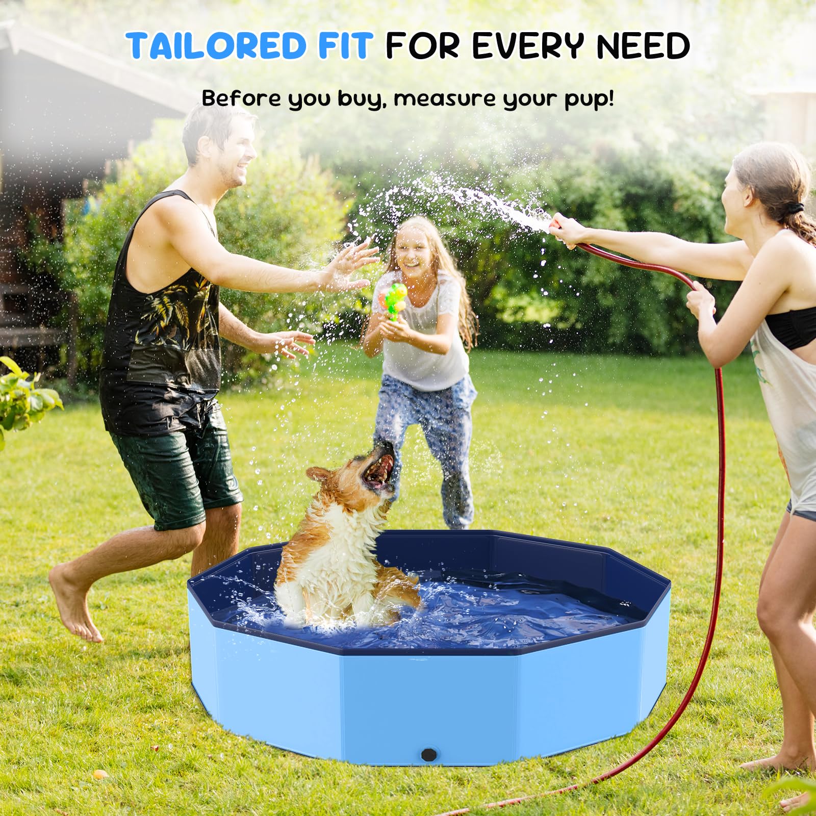Bilibara outdoor indoor dog bath pool for versatile use