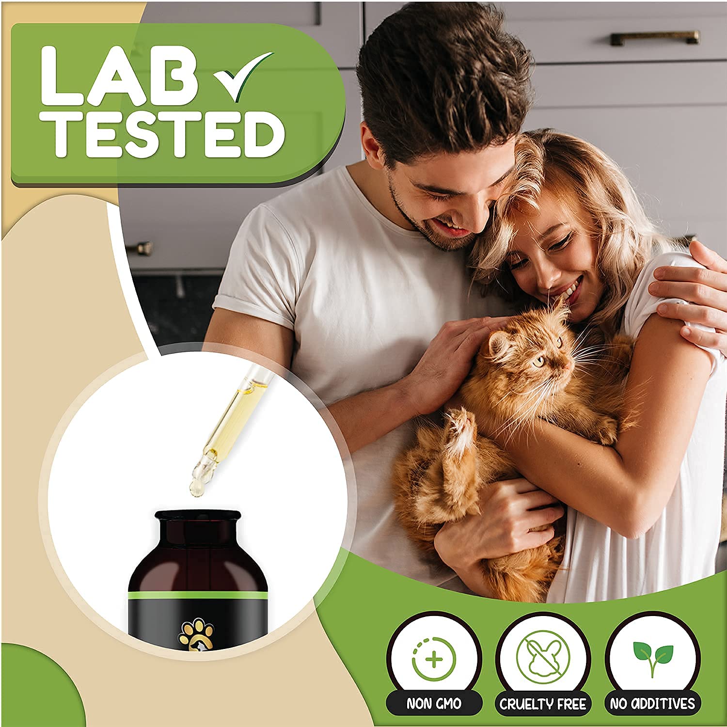 Billion Pets hemp oil dropper enables gentle at-home dosing.