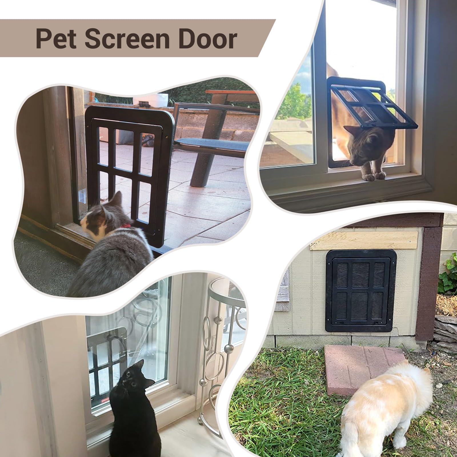 Billionchains cat screen door inner panel demonstrates smooth self-closing action.