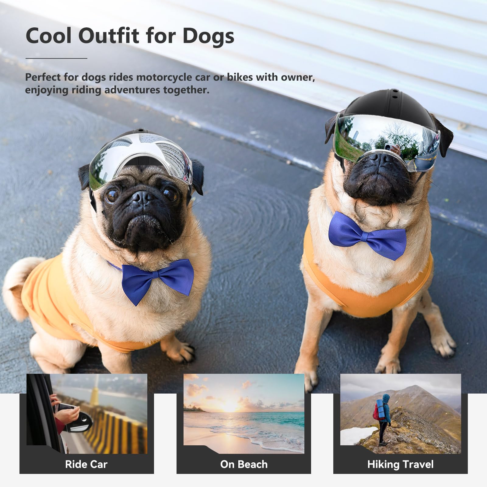 Billionchains dog helmet used as a festive costume option for dogs.
