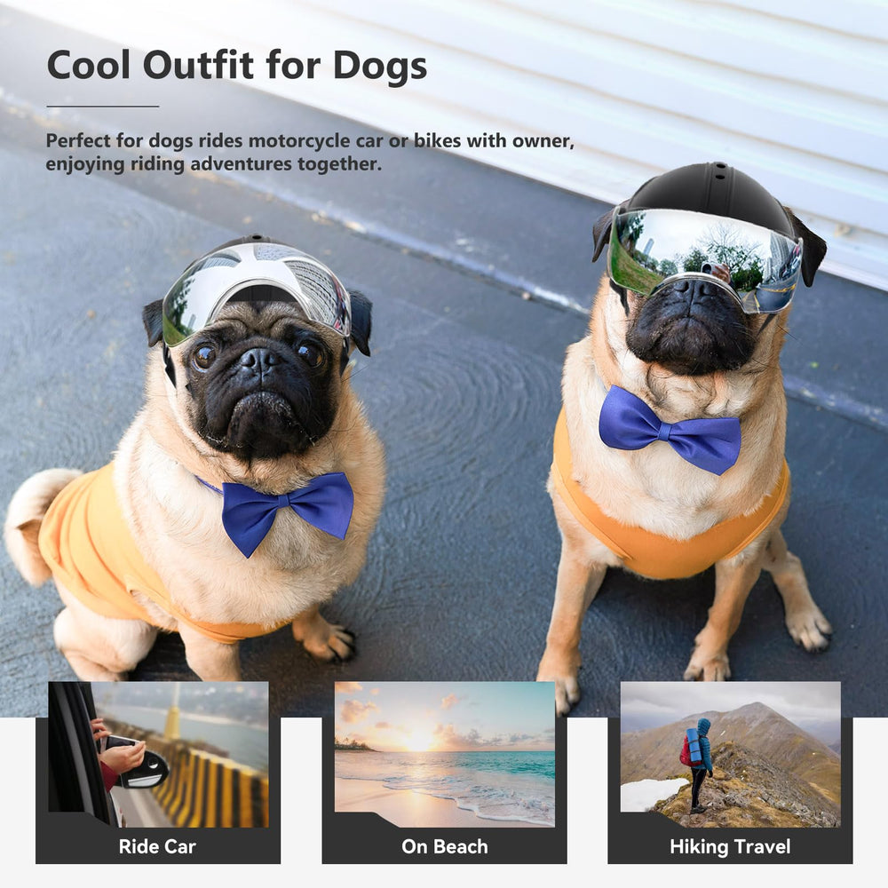 Billionchains dog helmet used as a festive costume option for dogs.