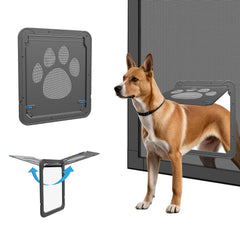 Billionchains dog screen door outer frame with magnetic closure for easy pet access.