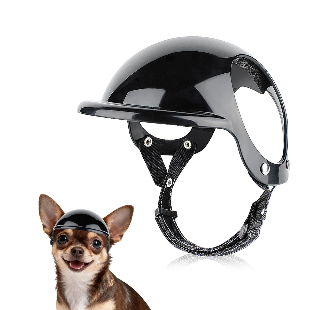 Billionchains extra small dog helmet with ear holes — front view for comfortable outdoor wear.