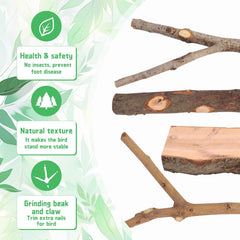 BILLIOTEAM wood with bark-on texture supports beak maintenance