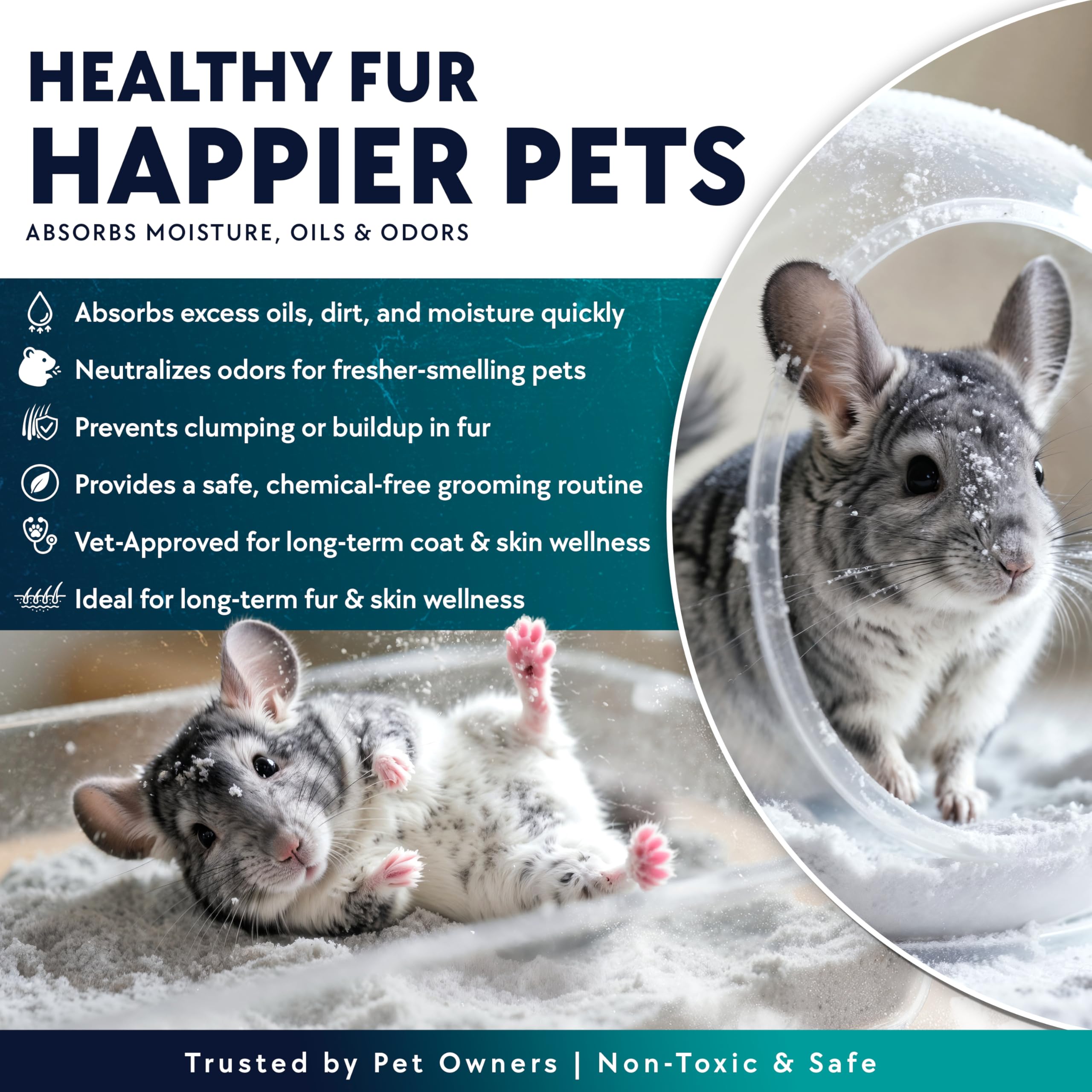 Billy Buckskin ultrafine dust promotes healthy coats during pets' dust baths