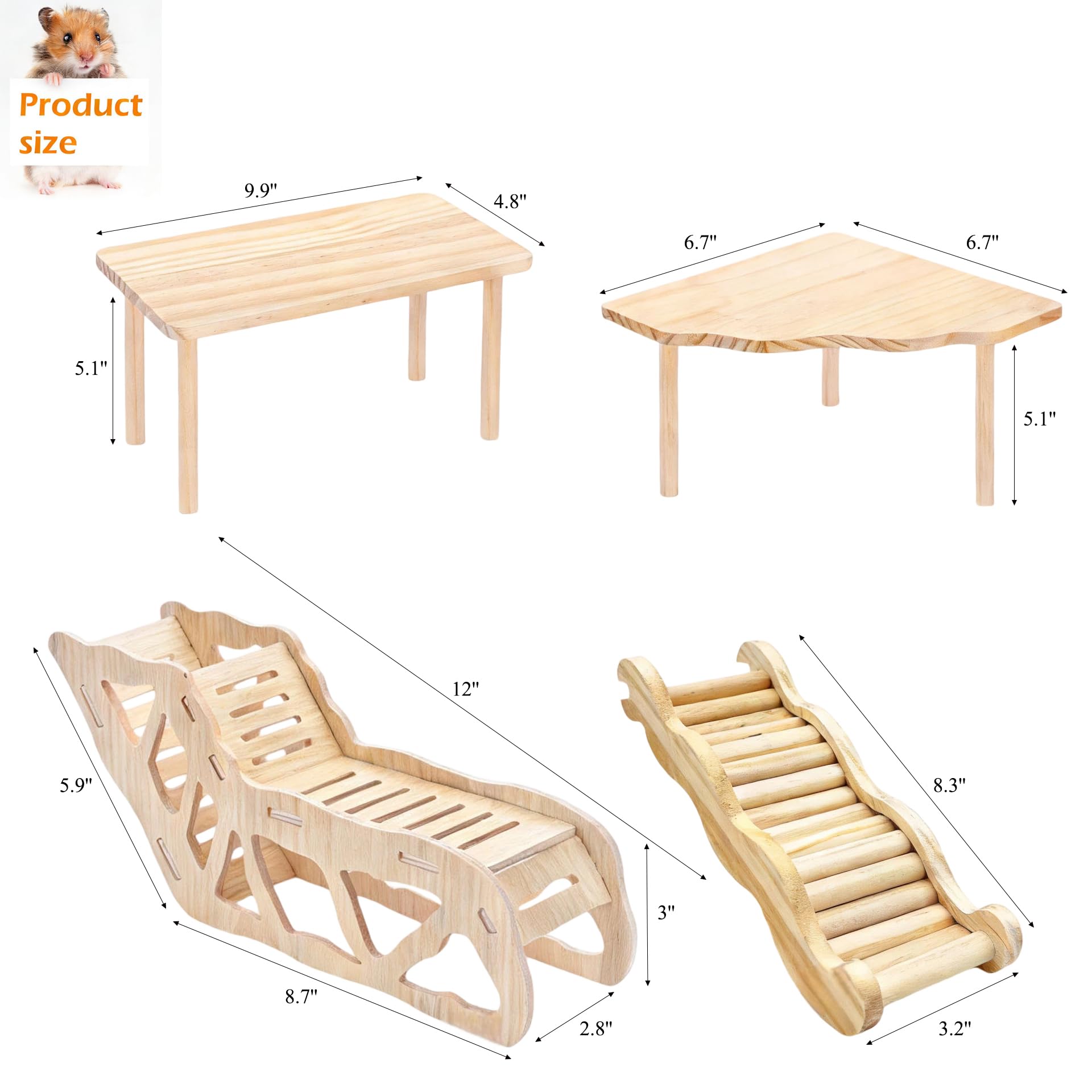 BILYSKEP natural wood material ensures durable, safe play for small pets