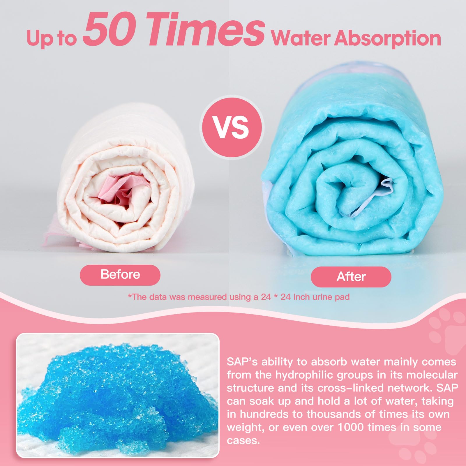 BinetGo pink pad featuring a thick five-layer absorbent core
