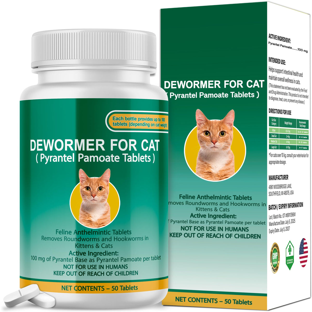 Bingbrofam cat dewormer tablets for easy at-home use and routine care.