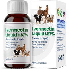 Bingbrofam dewormer bottle pour eases dosing for horses.