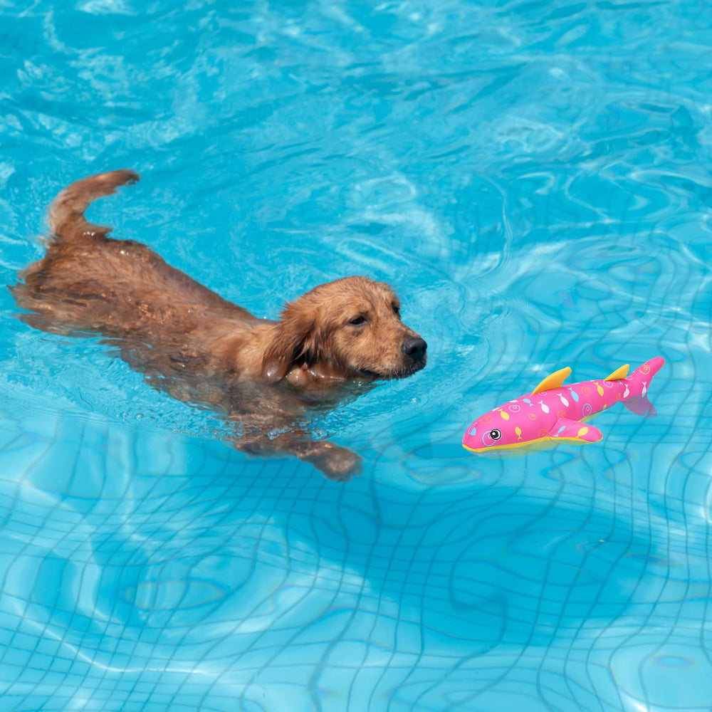 BINGPET two-pack shark toys provide double play opportunities for dogs.
