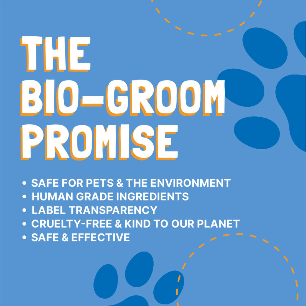 Bio-Groom Crisp Apple Dog Shampoo branding signals trusted family-owned care.