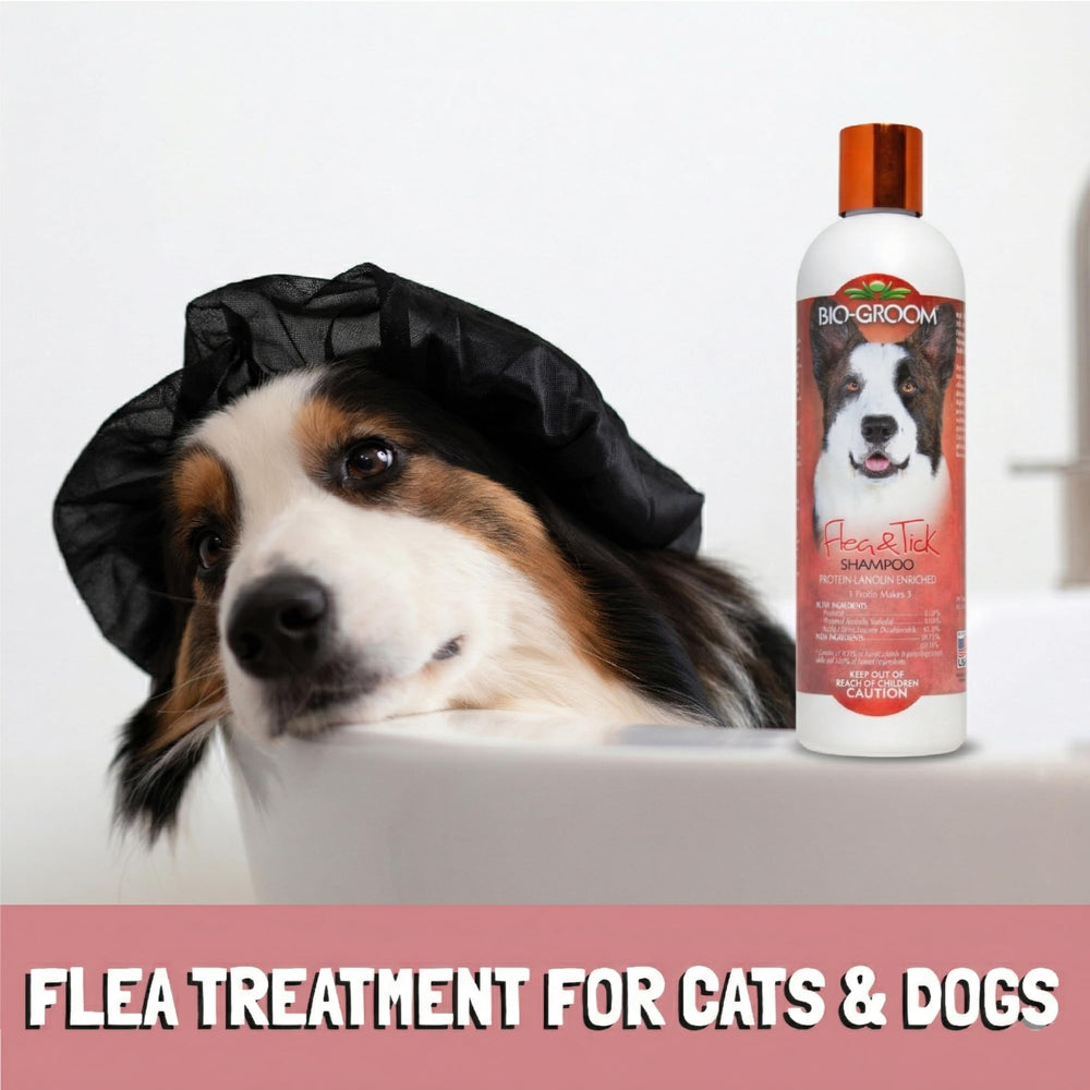 Bio-Groom Flea & Tick Shampoo ingredients-label shows natural components.