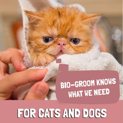 Bio-Groom Gentle Wax Remover bottle demonstrates mild, non-irritating ear care for pets.