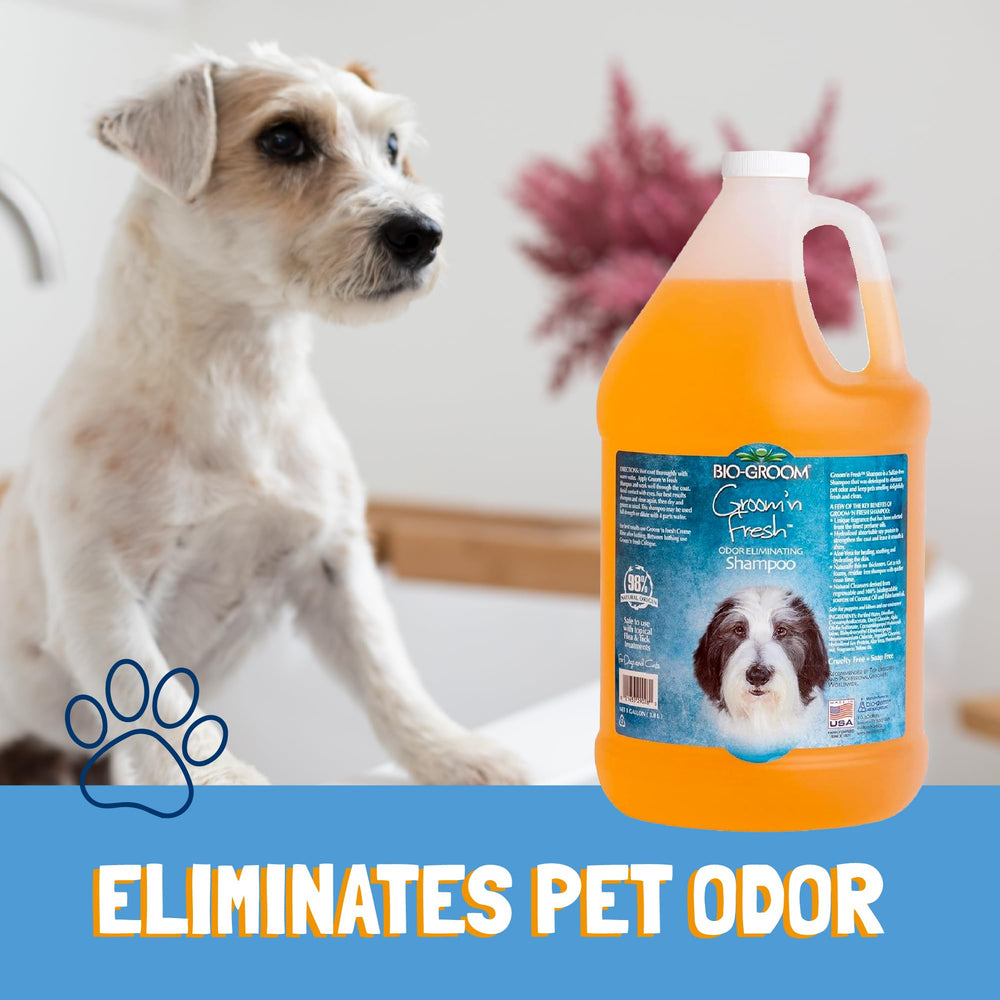 Bio-Groom Groom'n Fresh dog shampoo label highlights cruelty-free, USA-made promise