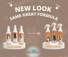 Bio-Groom Groom'n Fresh spray-action demonstrates quick, pet-friendly deodorizing between baths.